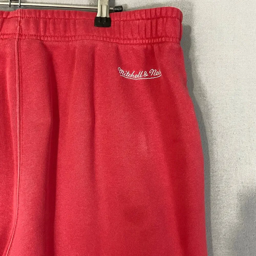 Mitchell and Ness Chicago Bulls Red Joggers Drawstring Vintage Size Large